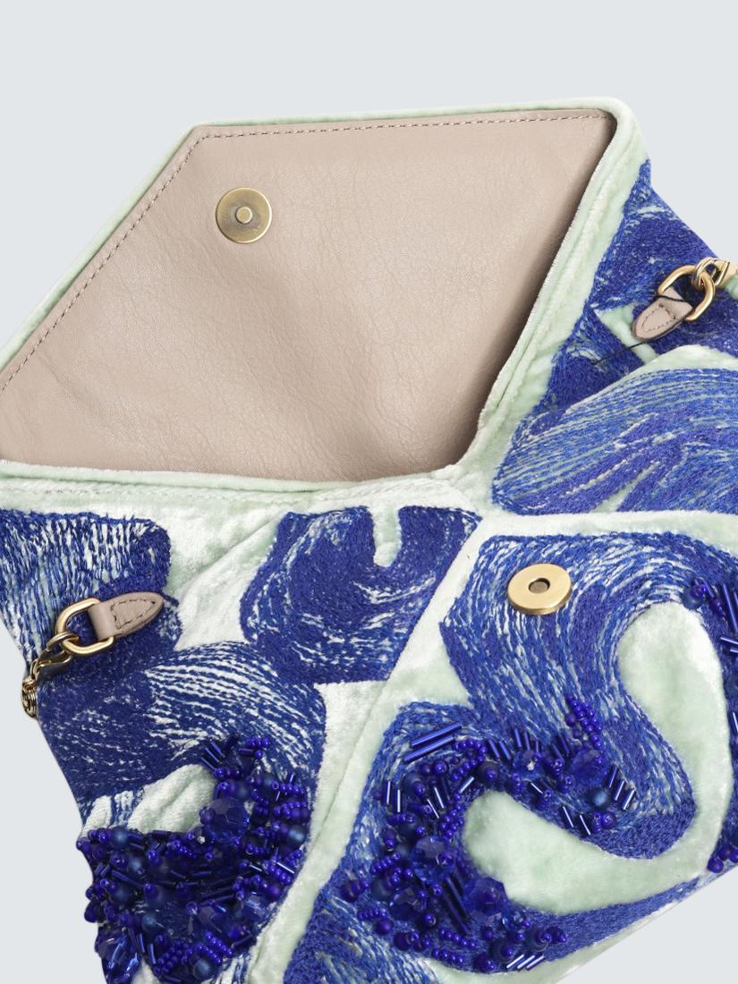 Pre-loved Dries Van Noten Sequin Clutch Bag, Green