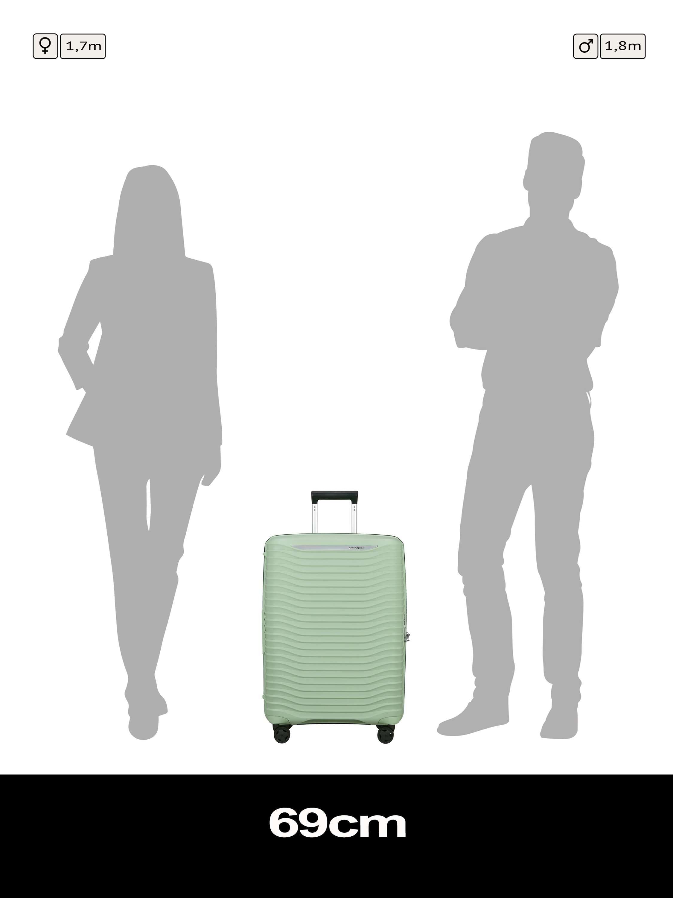 Upscape 68cm Expandable 4-Wheel Suitcase, 83L, Lime