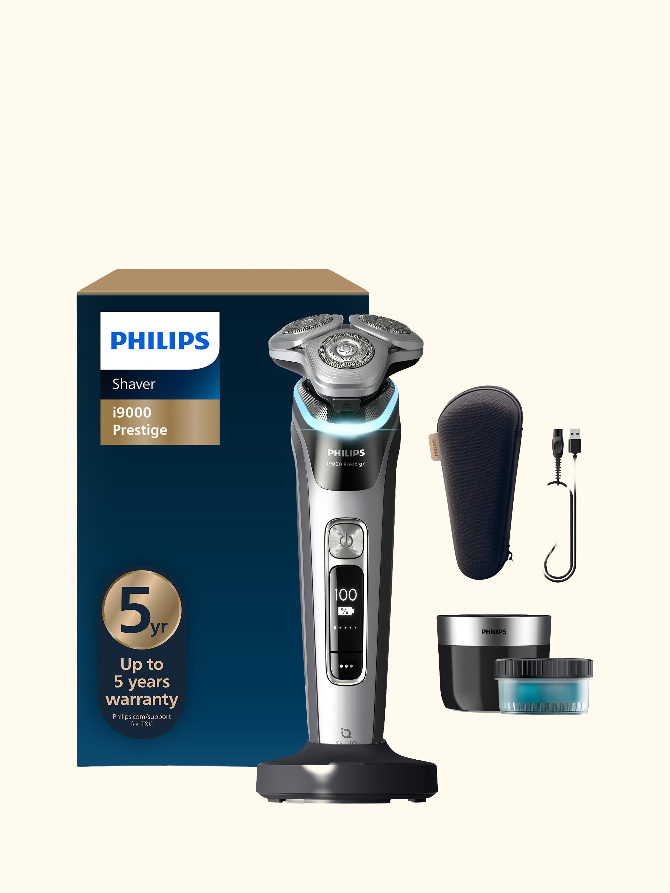 XP9204/30 i9000 Prestige Shaver Wet & Dry Electric Shaver with Skin IQ Technology, Slate
