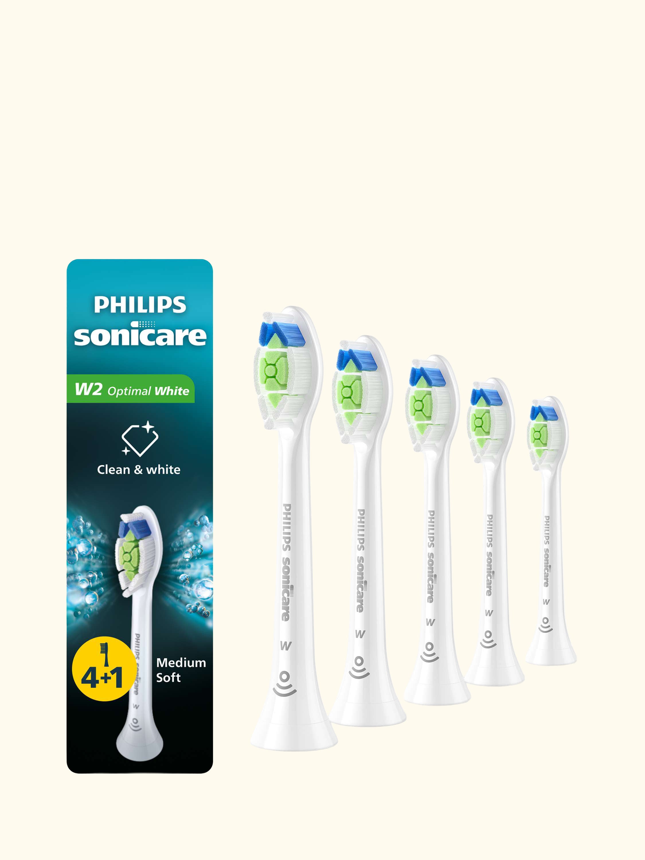 Sonicare HX6065/88 Optimal White Toothbrush Heads, Pack of 5, White