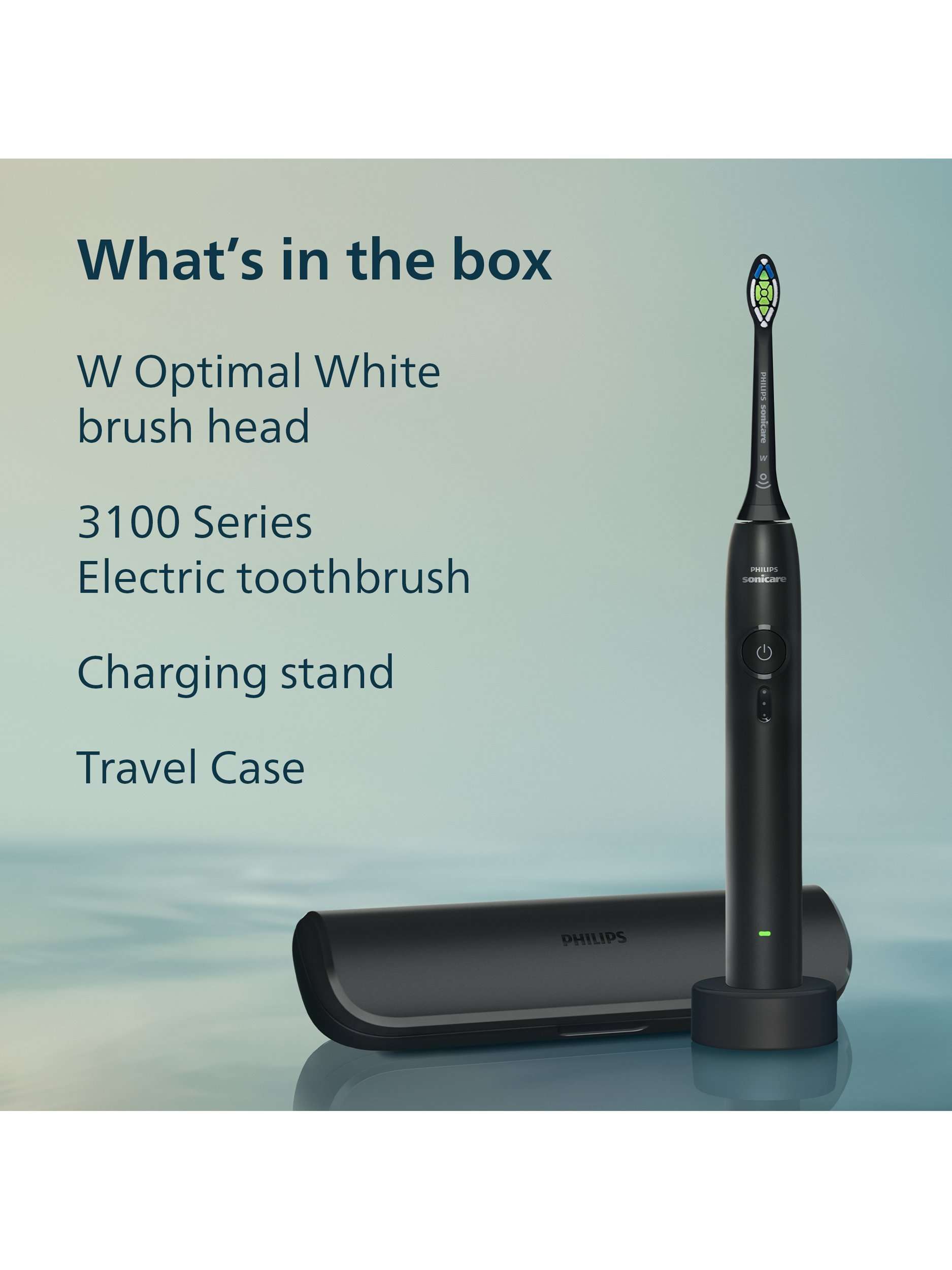 Sonicare HX4033/32 3100 Electric Toothbrush & Travel Case, Black