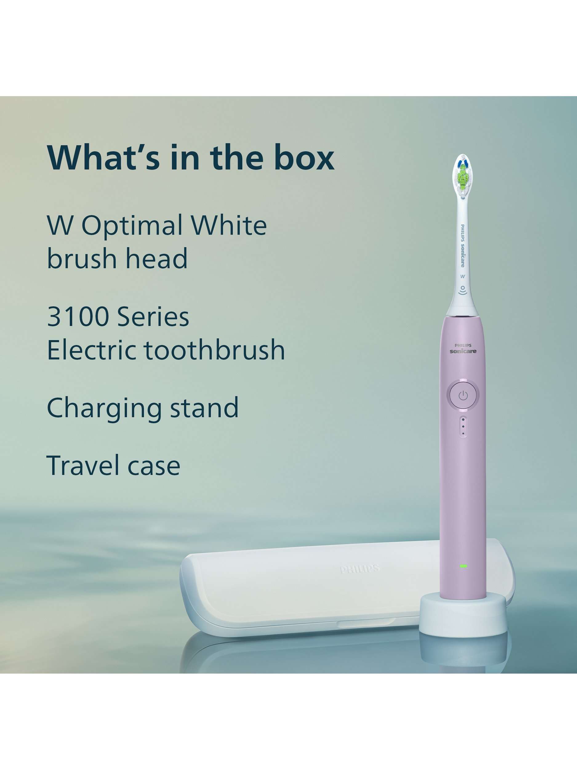 Sonicare HX4033/27 3100 Electric Toothbrush & Travel Case, Lilac