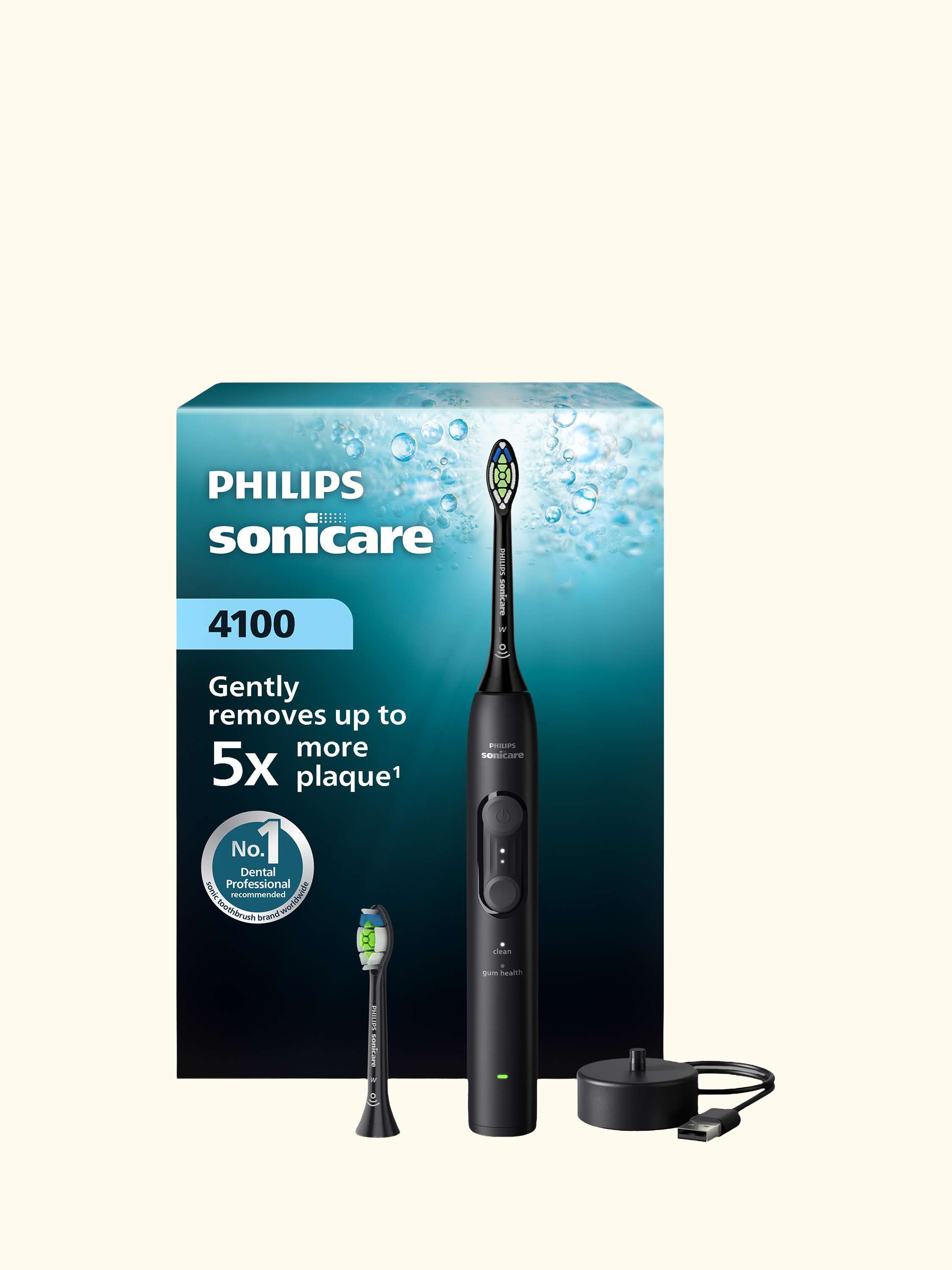 Sonicare HX4042/52 4100 Electric Toothbrush, Black