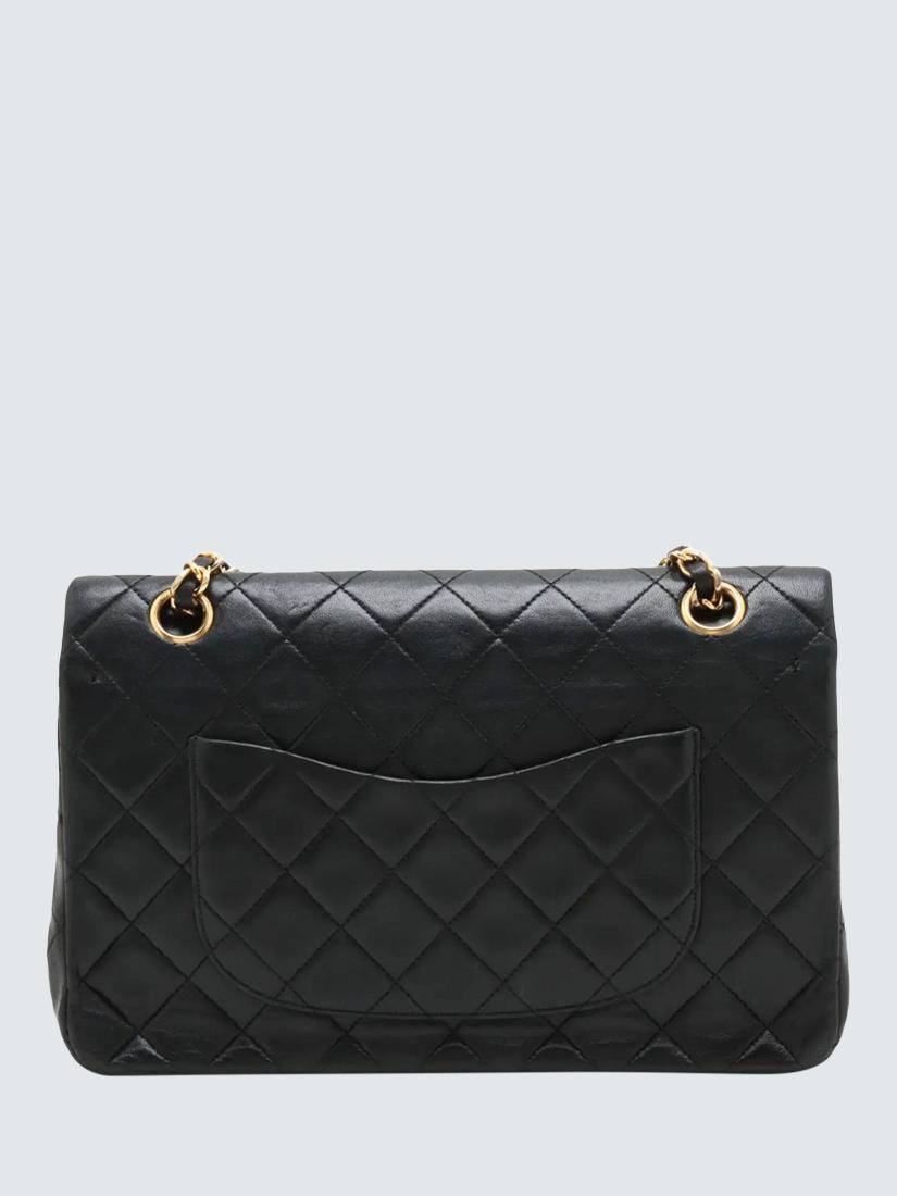 Pre-loved CHANEL Vintage 1986 Medium Lambskin Classic Double Flap Bag, Black