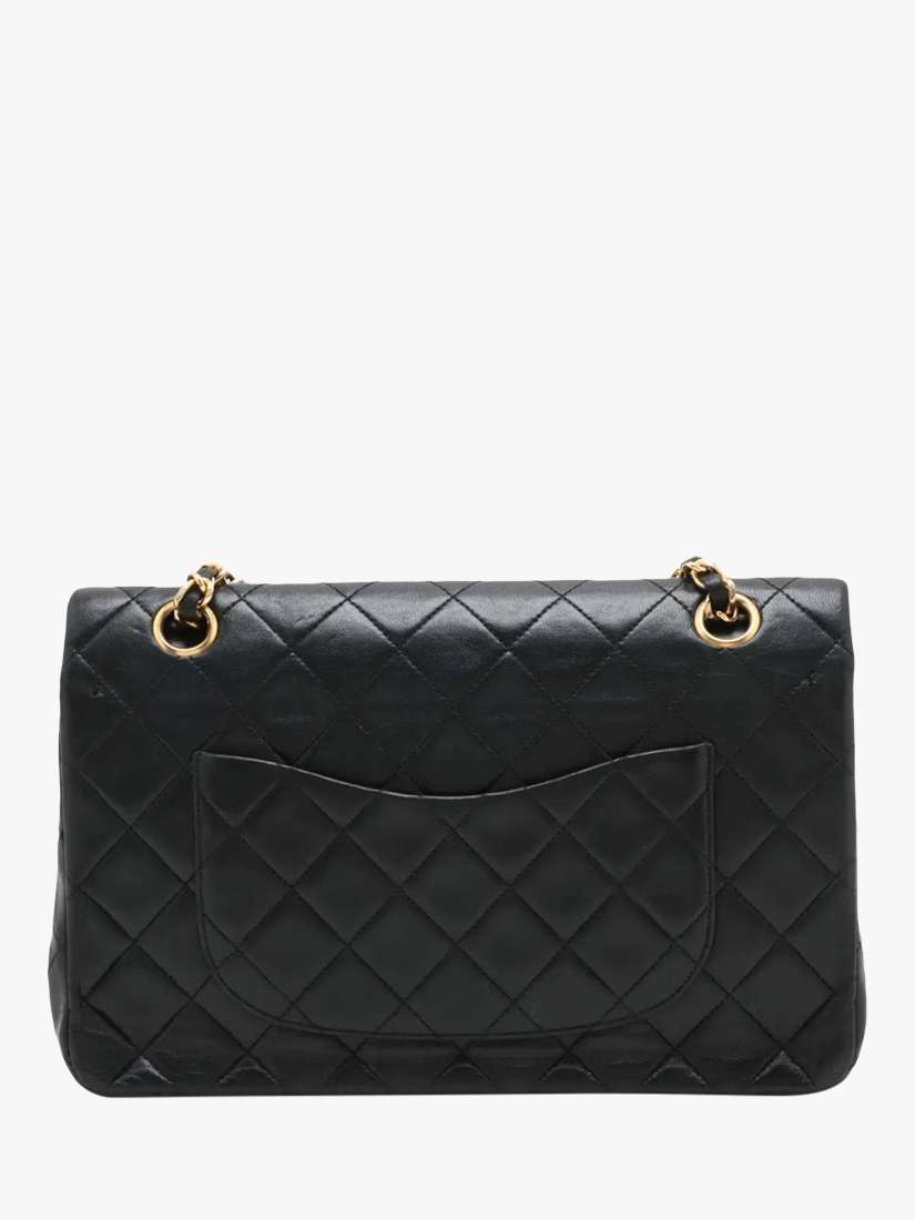 Pre-loved CHANEL Vintage 1986 Medium Lambskin Classic Double Flap Bag, Black