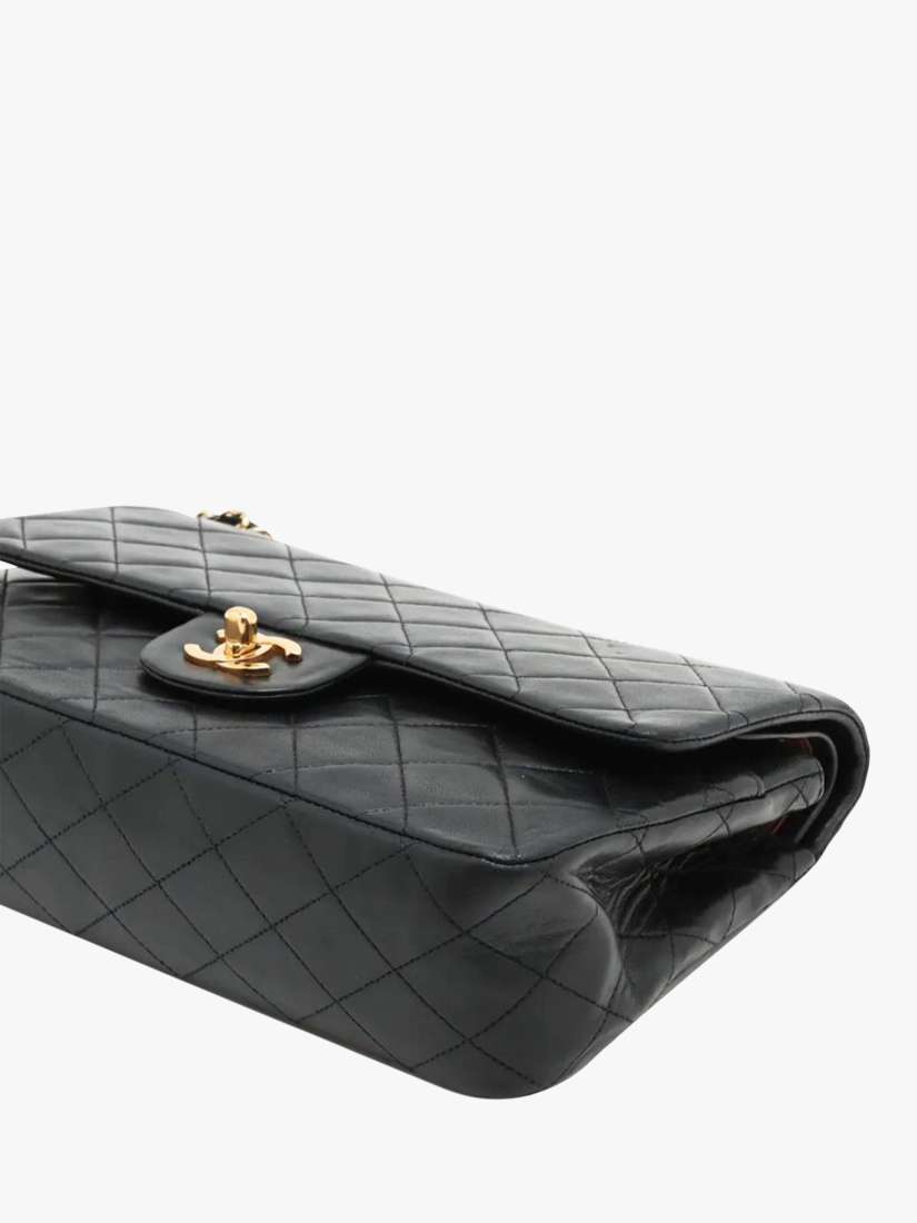 Pre-loved CHANEL Vintage 1986 Medium Lambskin Classic Double Flap Bag, Black