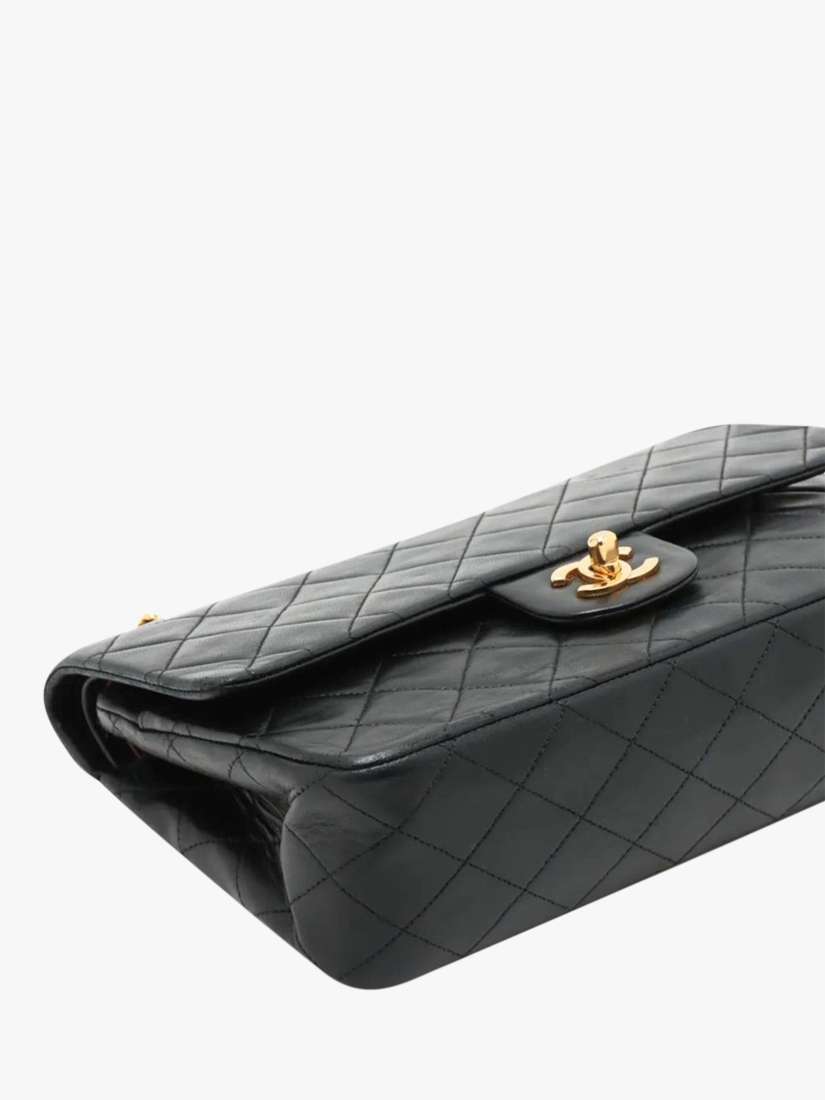 Pre-loved CHANEL Vintage 1986 Medium Lambskin Classic Double Flap Bag, Black