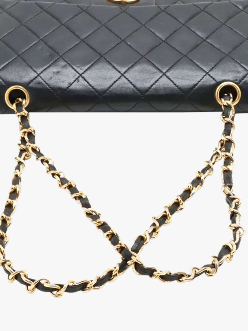 Pre-loved CHANEL Vintage 1986 Medium Lambskin Classic Double Flap Bag, Black