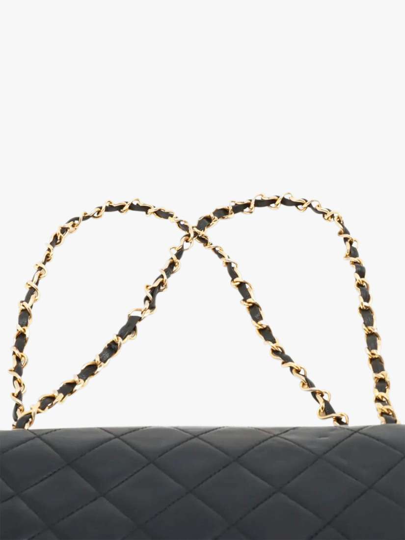Pre-loved CHANEL Vintage 1986 Medium Lambskin Classic Double Flap Bag, Black