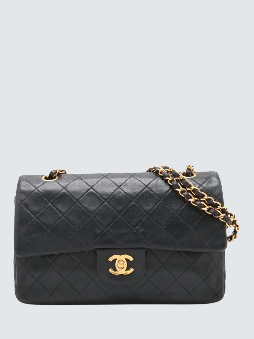 Pre-loved CHANEL Vintage 1991 Medium Lambskin Classic Double Flap Bag, Black