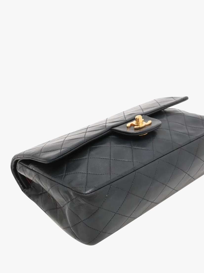 Pre-loved CHANEL Vintage 1991 Medium Lambskin Classic Double Flap Bag, Black