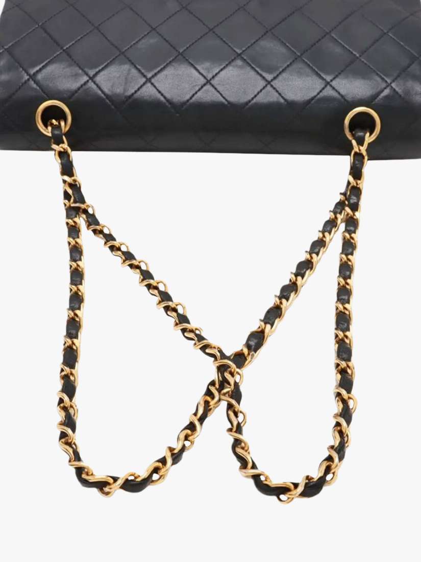 Pre-loved CHANEL Vintage 1991 Medium Lambskin Classic Double Flap Bag, Black