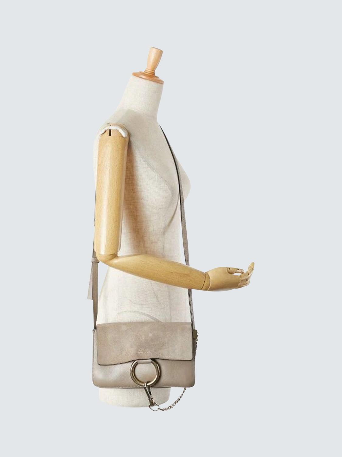 Pre-loved Chloé Faye Suede and Leather Shoulder Bag, Neutral