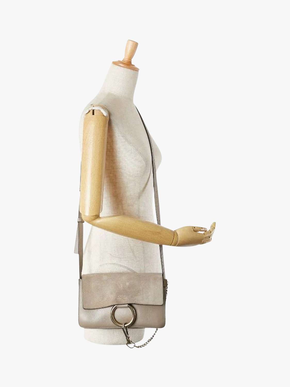 Pre-loved Chloé Faye Suede and Leather Shoulder Bag, Neutral