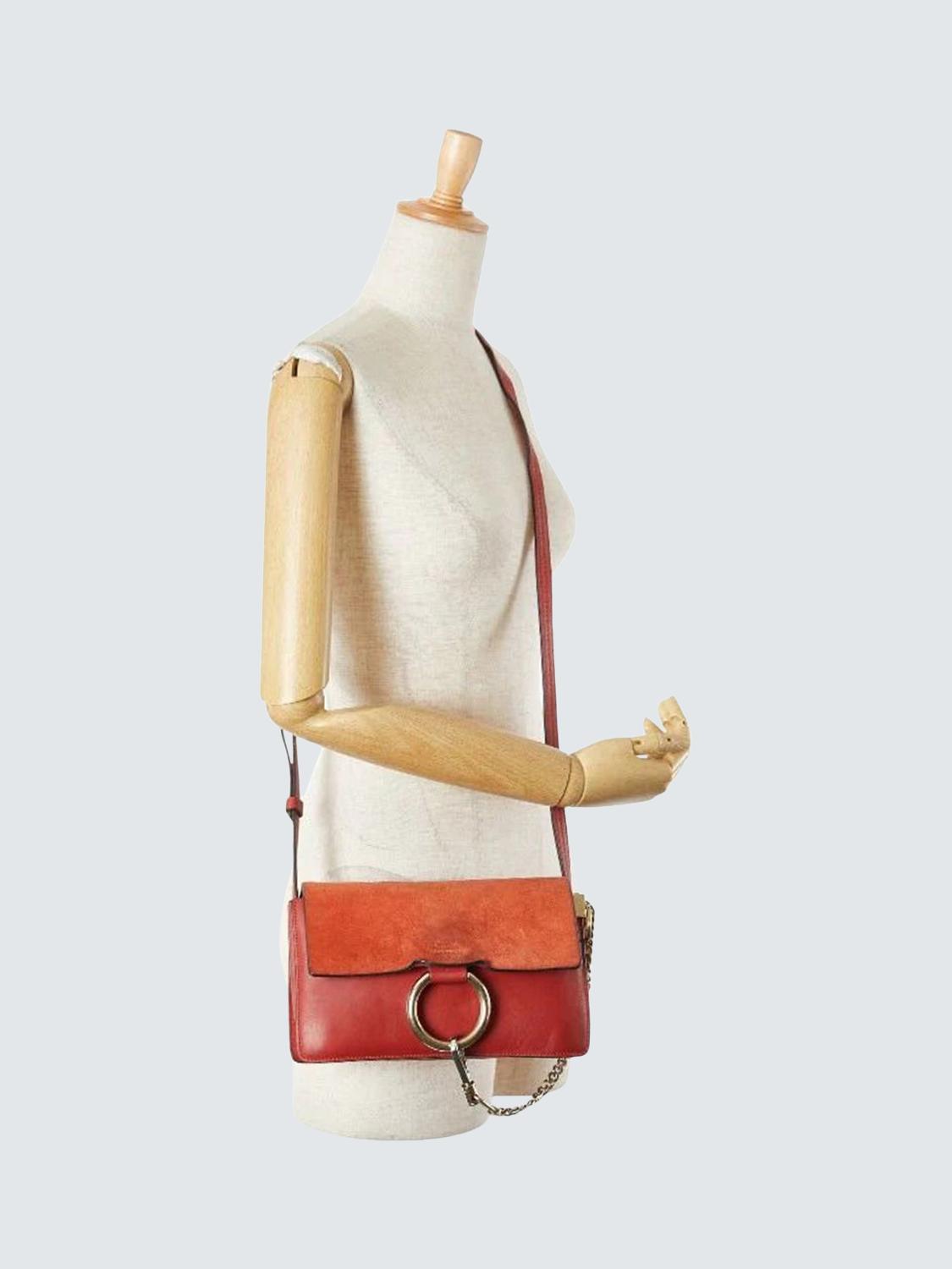Pre-loved Chloé Faye Gold Hardware Shoulder Bag, Red