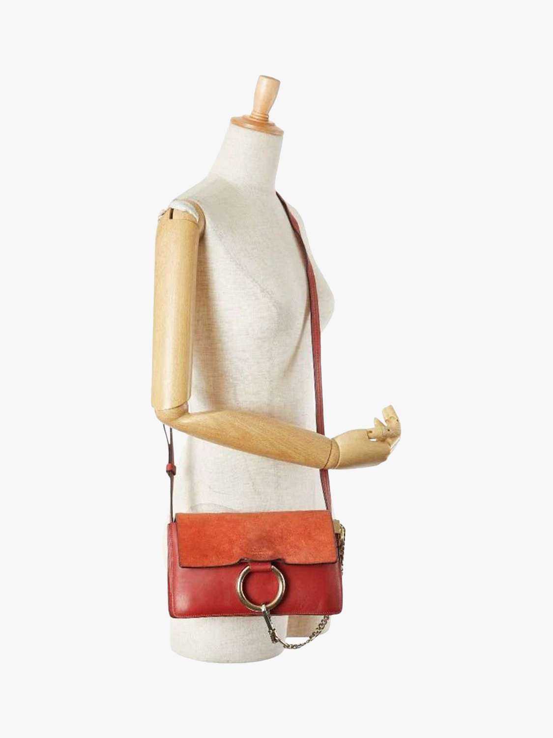 Pre-loved Chloé Faye Gold Hardware Shoulder Bag, Red