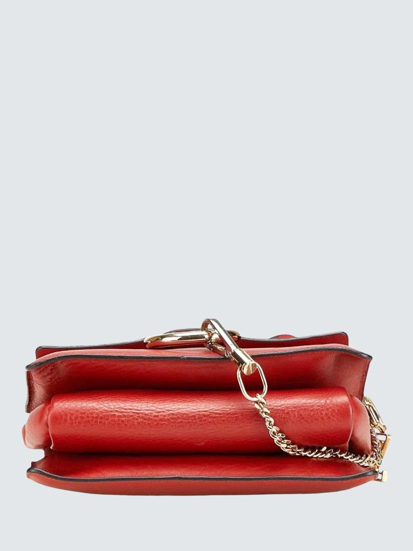 Pre-loved Chloé Faye Gold Hardware Shoulder Bag, Red
