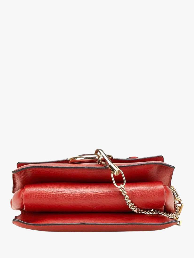 Pre-loved Chloé Faye Gold Hardware Shoulder Bag, Red