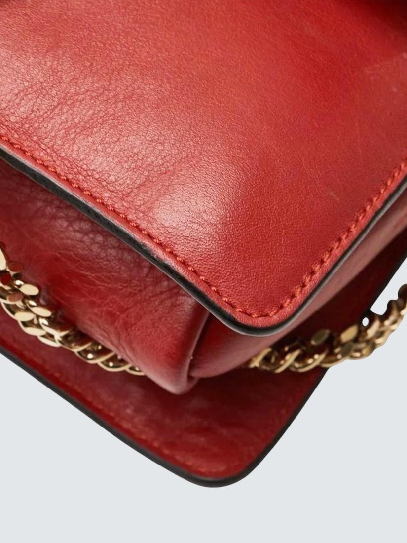 Pre-loved Chloé Faye Gold Hardware Shoulder Bag, Red