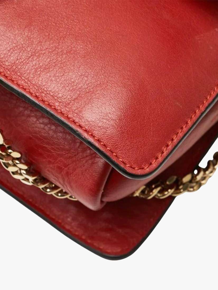 Pre-loved Chloé Faye Gold Hardware Shoulder Bag, Red