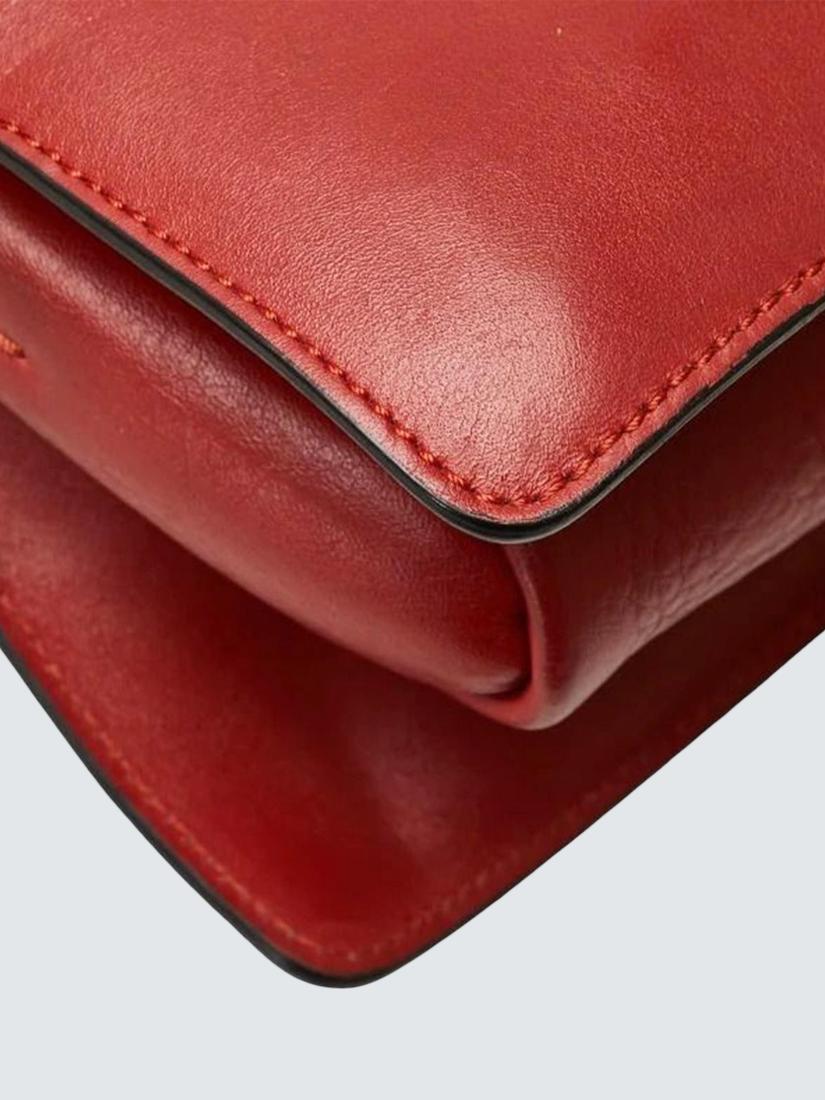 Pre-loved Chloé Faye Gold Hardware Shoulder Bag, Red