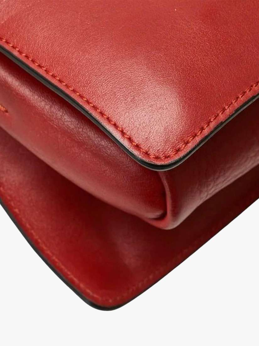 Pre-loved Chloé Faye Gold Hardware Shoulder Bag, Red