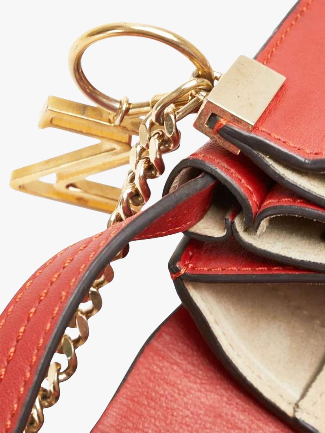 Pre-loved Chloé Faye Gold Hardware Shoulder Bag, Red