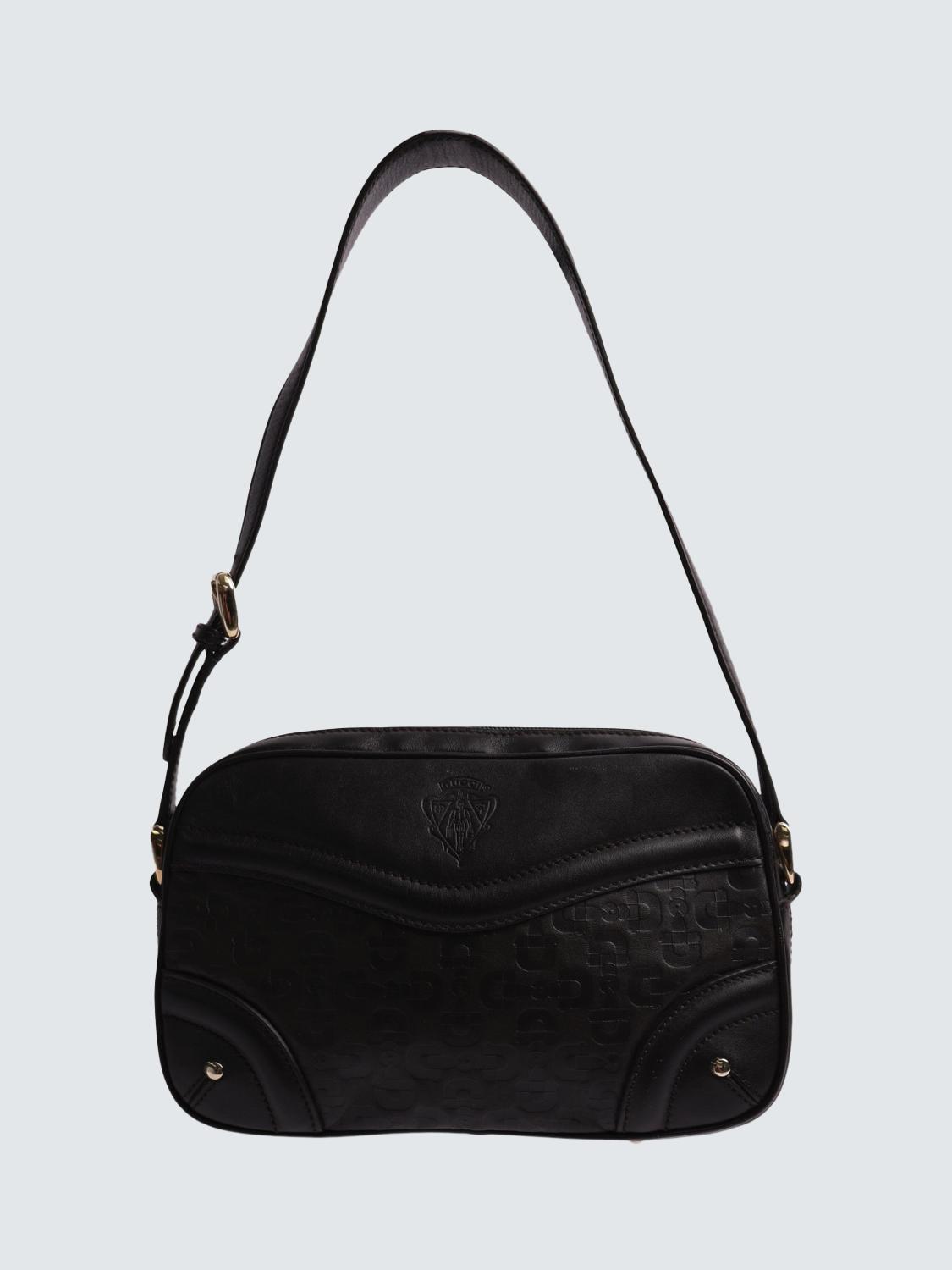 Pre-loved GUCCI Crest Horsebit Shoulder Bag, Brown