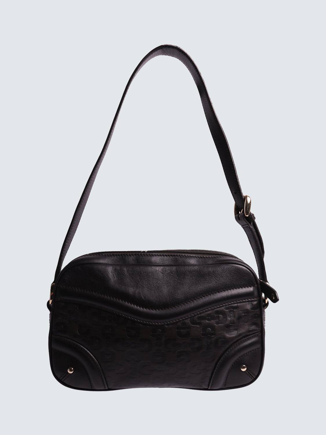 Pre-loved GUCCI Crest Horsebit Shoulder Bag, Brown