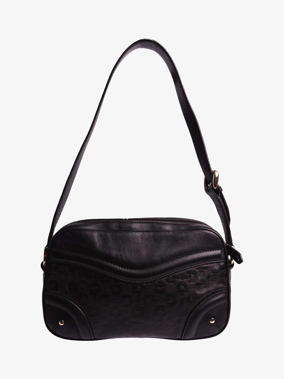 Pre-loved GUCCI Crest Horsebit Shoulder Bag, Brown