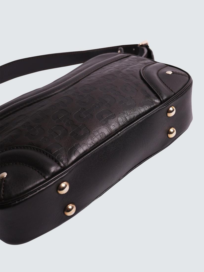 Pre-loved GUCCI Crest Horsebit Shoulder Bag, Brown