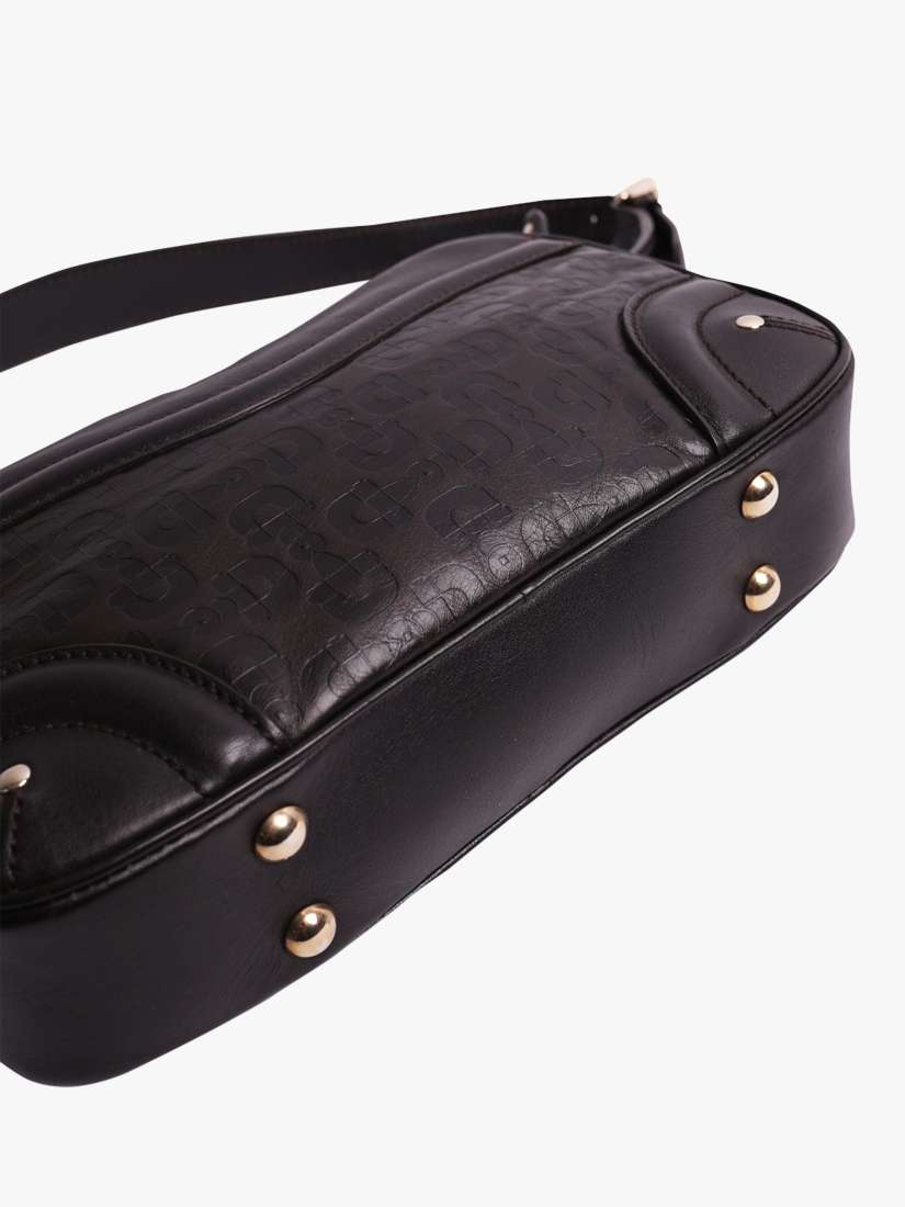 Pre-loved GUCCI Crest Horsebit Shoulder Bag, Brown