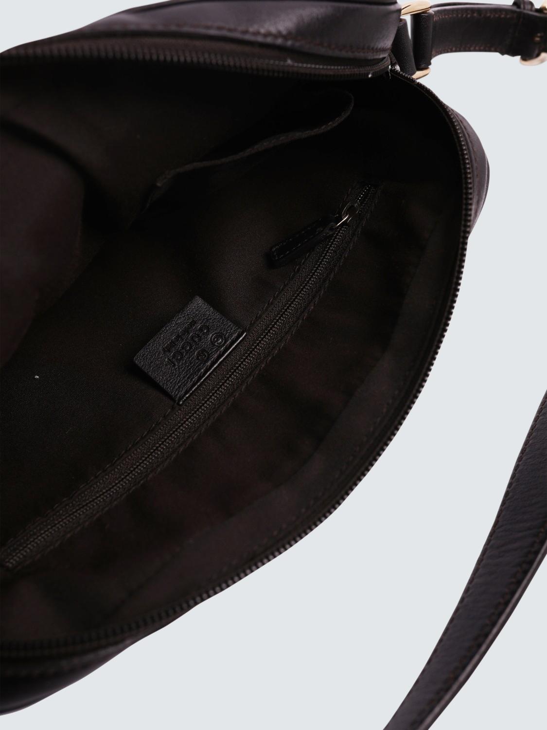 Pre-loved GUCCI Crest Horsebit Shoulder Bag, Brown