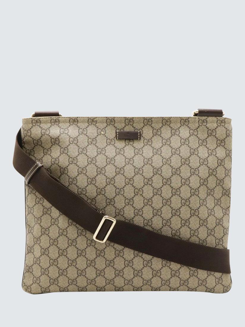 Pre-loved GUCCI GG Supreme Shoulder Bag, Brown