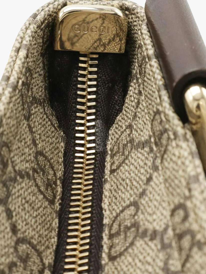 Pre-loved GUCCI GG Supreme Shoulder Bag, Brown