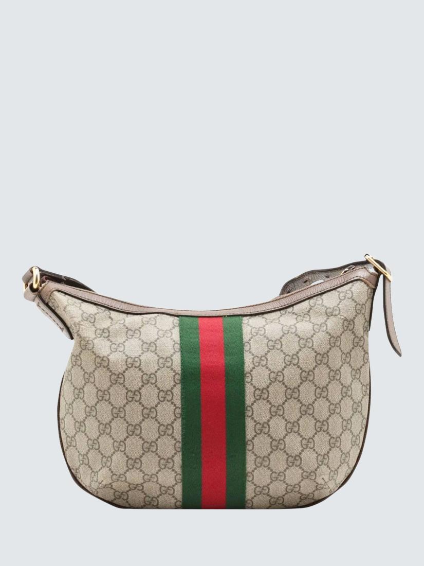 Pre-loved GUCCI GG Supreme Ophidia Shoulder Bag, Brown