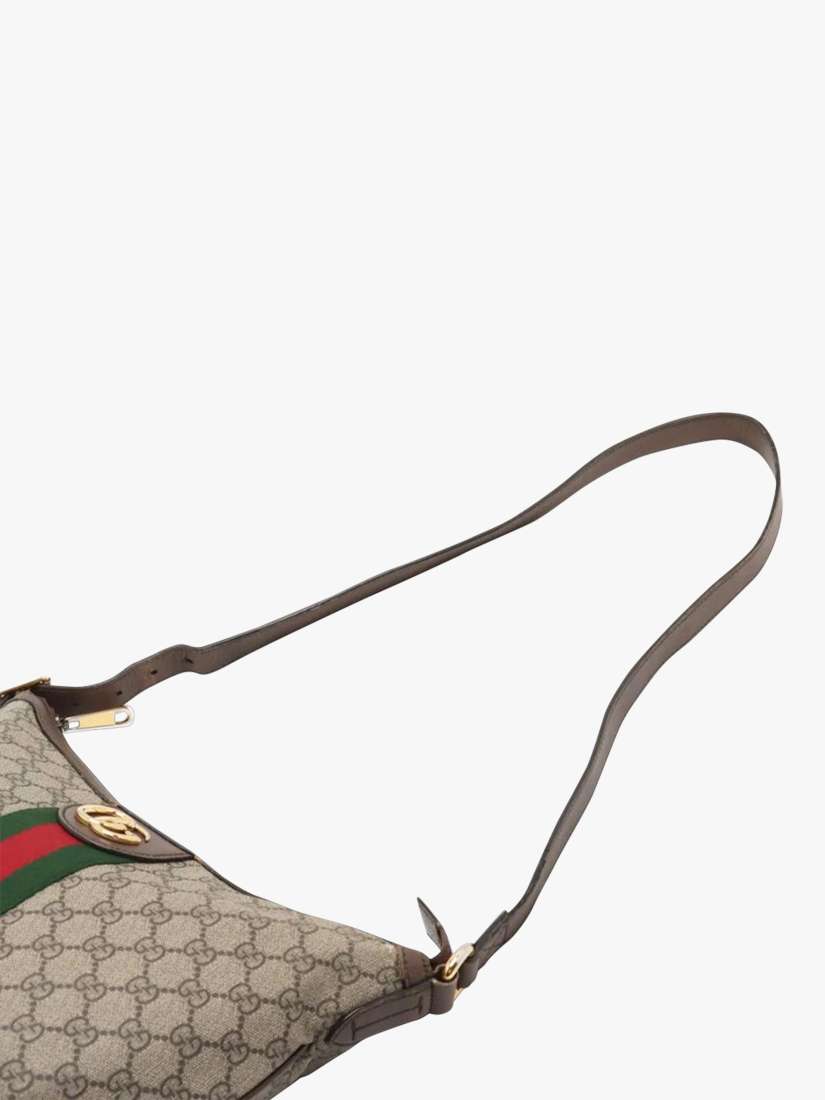 Pre-loved GUCCI GG Supreme Ophidia Shoulder Bag, Brown