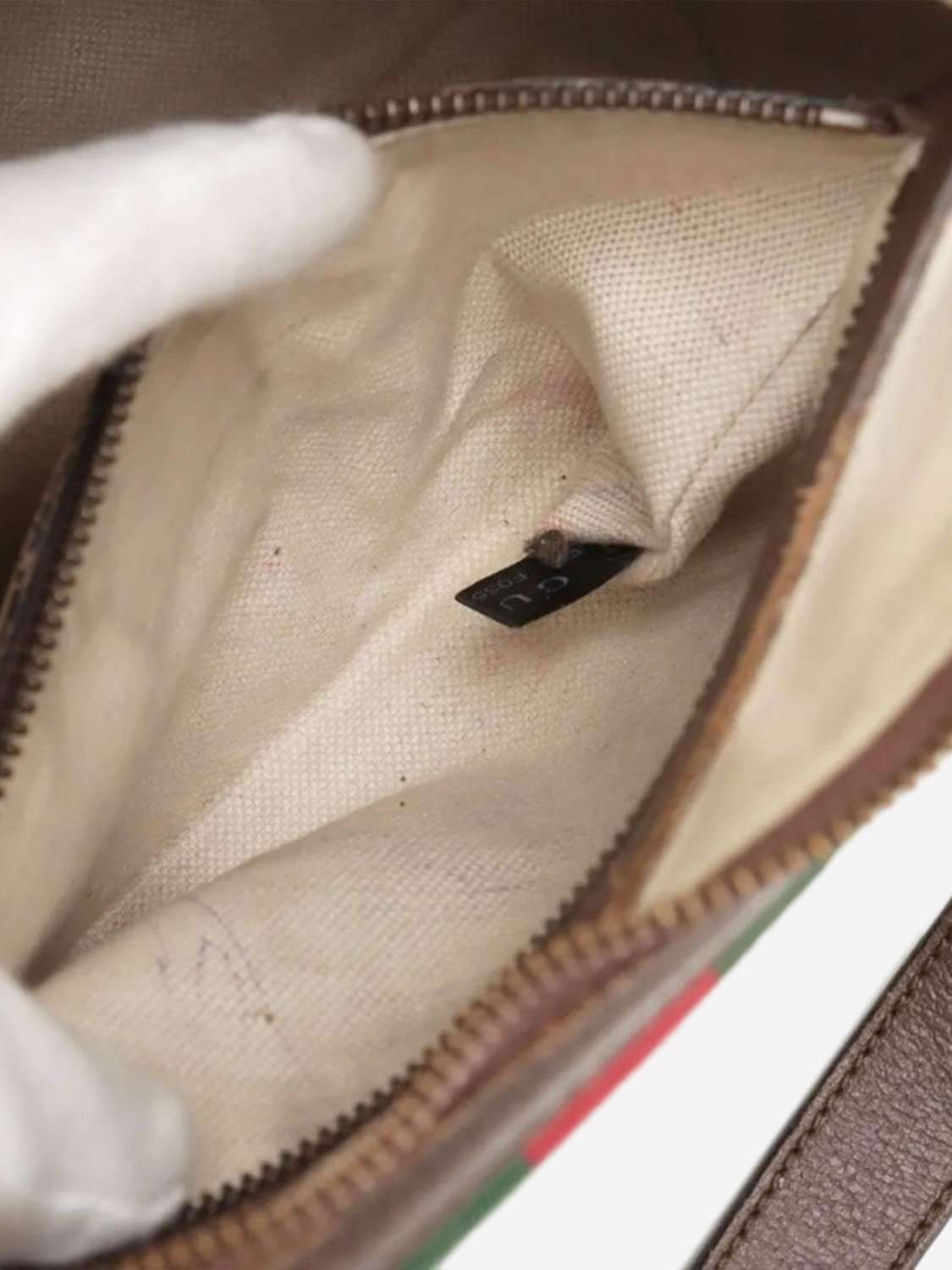 Pre-loved GUCCI GG Supreme Ophidia Shoulder Bag, Brown