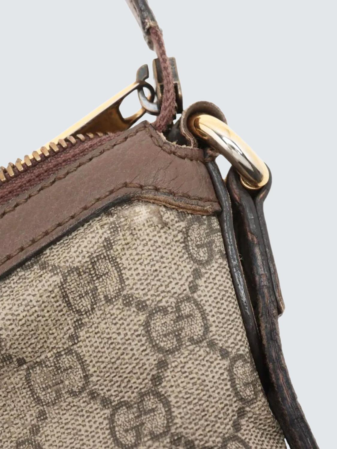 Pre-loved GUCCI GG Supreme Ophidia Shoulder Bag, Brown