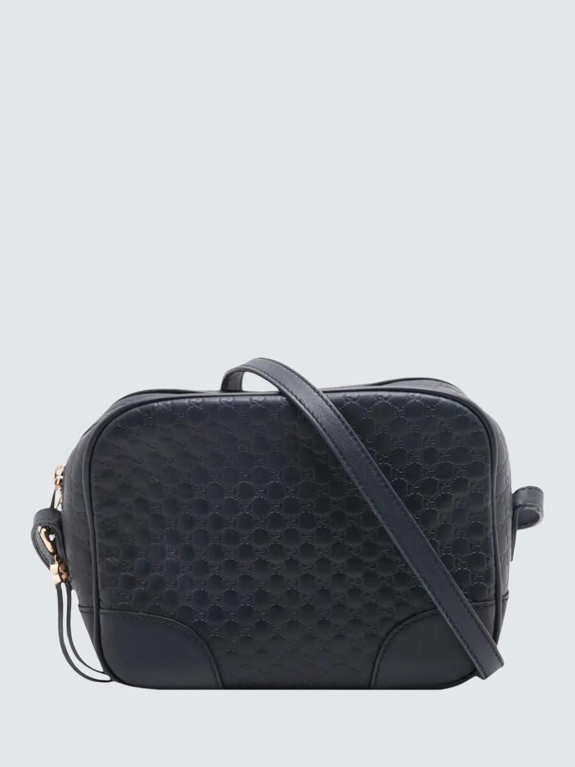 Pre-loved GUCCI Micro Guccissima Leather Crossbody Bag, Blue
