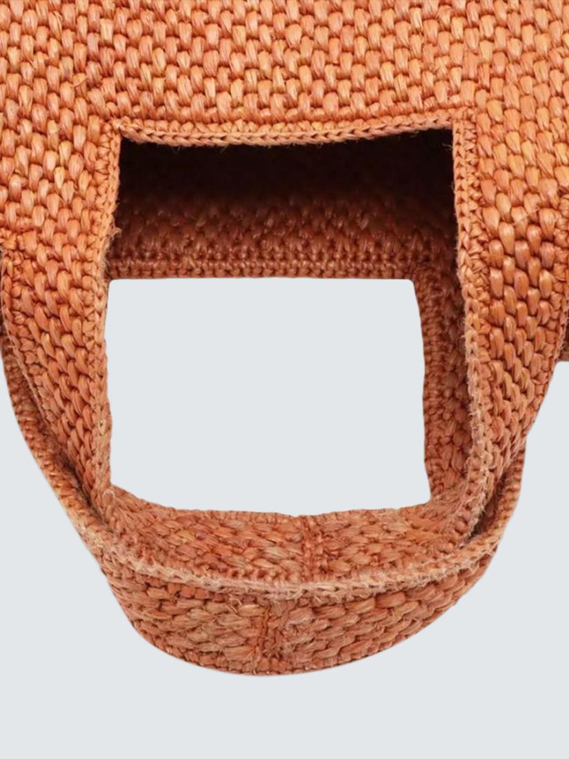 Pre-loved LOEWE Font Raffia Tote Bag, Brown
