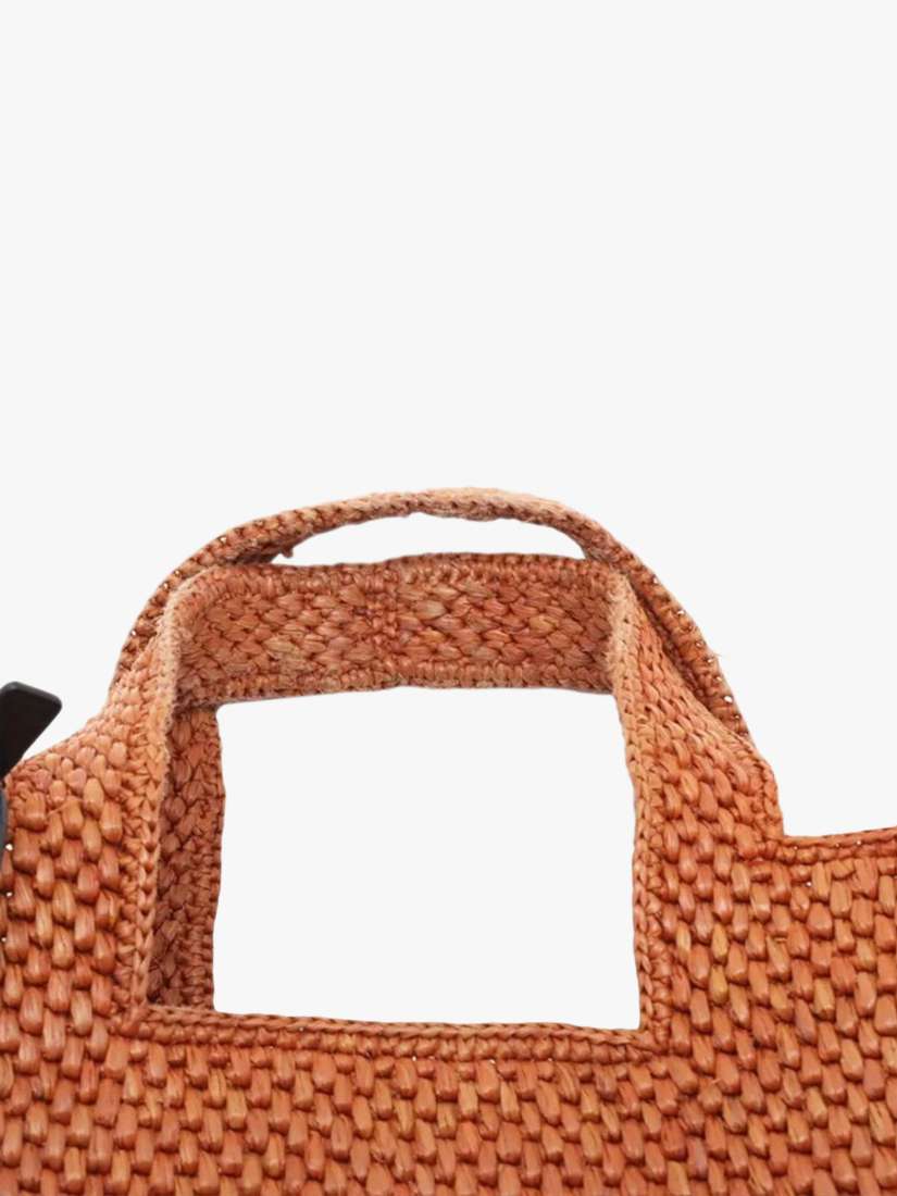 Pre-loved LOEWE Font Raffia Tote Bag, Brown