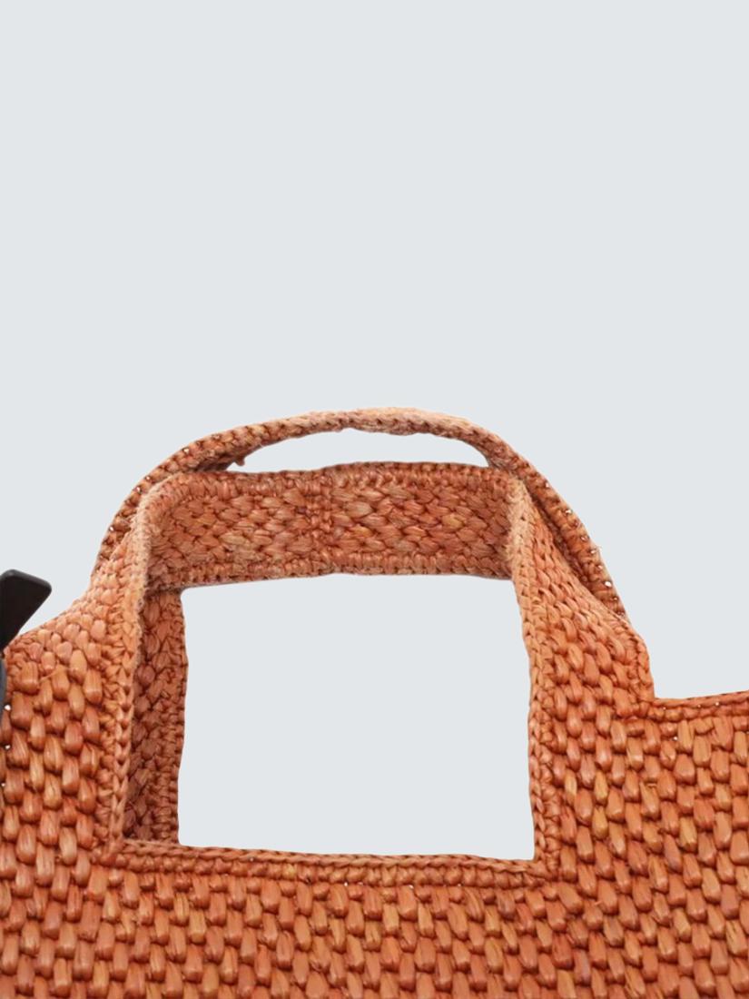 Pre-loved LOEWE Font Raffia Tote Bag, Brown