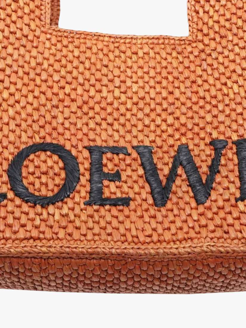 Pre-loved LOEWE Font Raffia Tote Bag, Brown