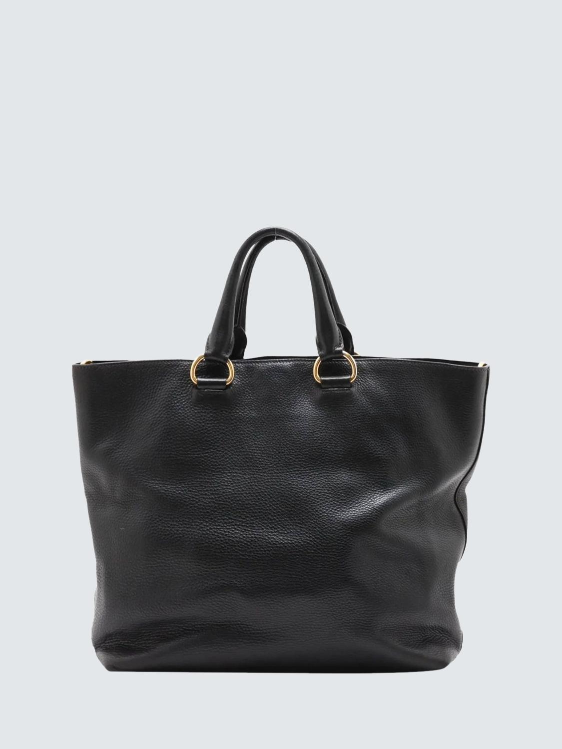 Pre-loved Prada Vitello Daino 2-Way Tote Bag, Black