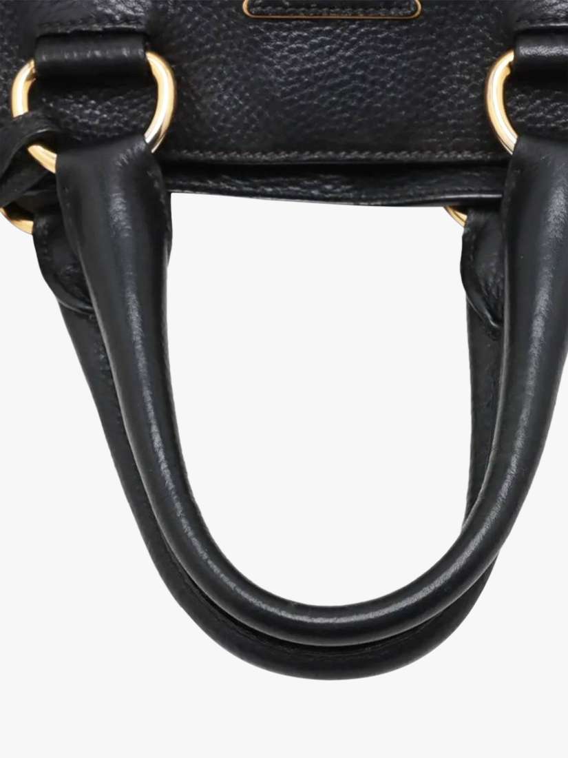 Pre-loved Prada Vitello Daino 2-Way Tote Bag, Black