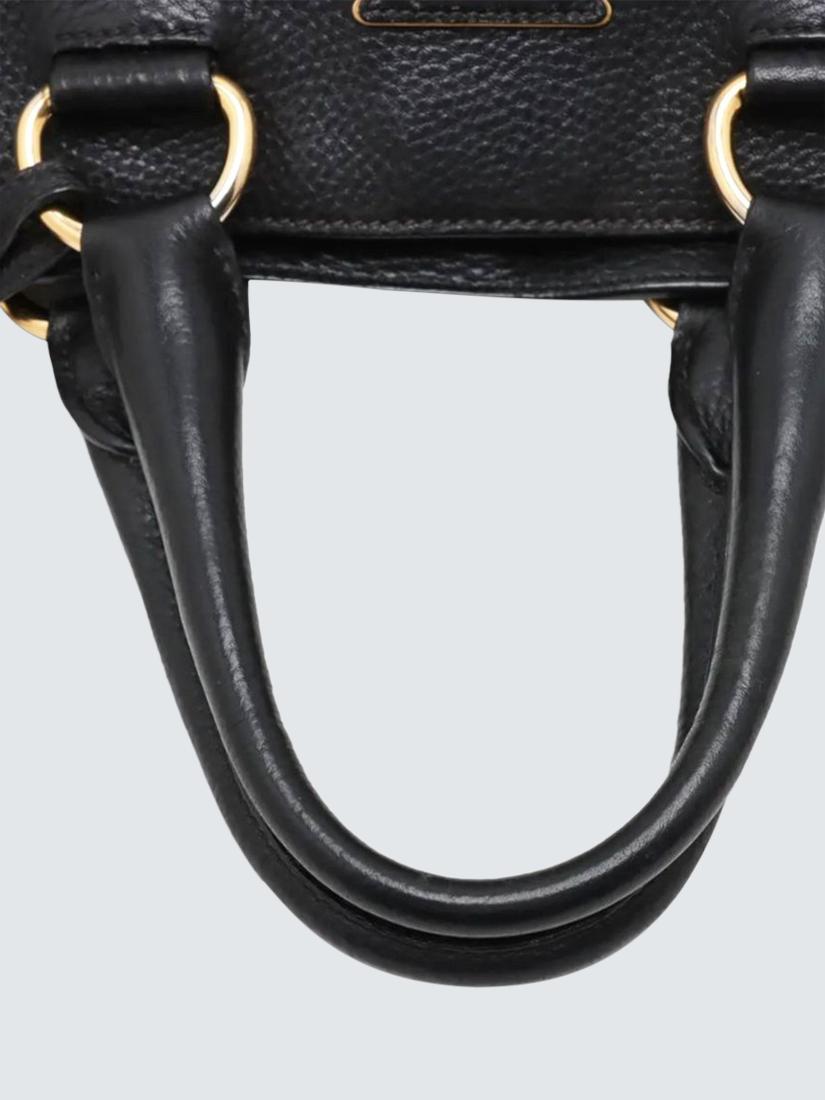 Pre-loved Prada Vitello Daino 2-Way Tote Bag, Black