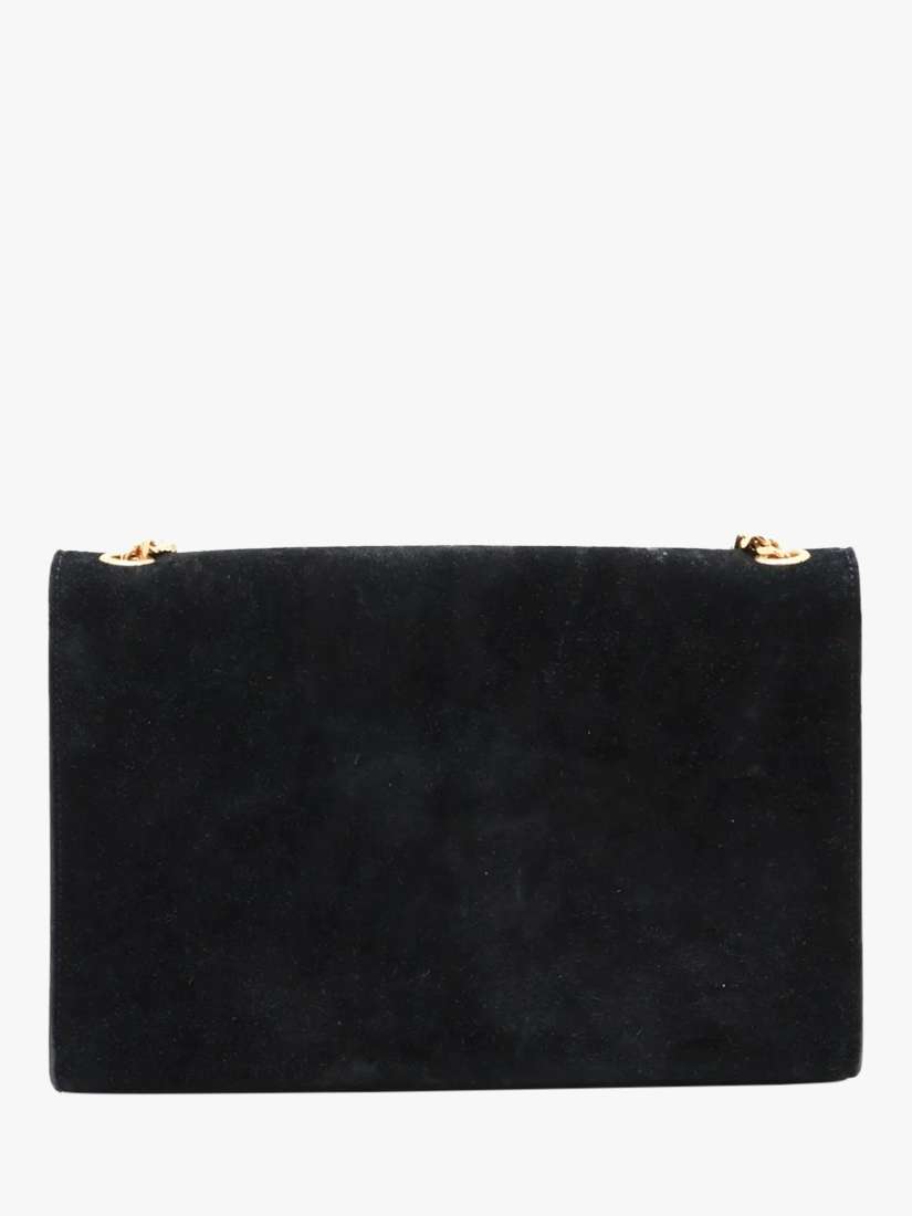 Pre-loved SAINT LAURENT Paris Kate Suede Chain Shoulder Bag, Black
