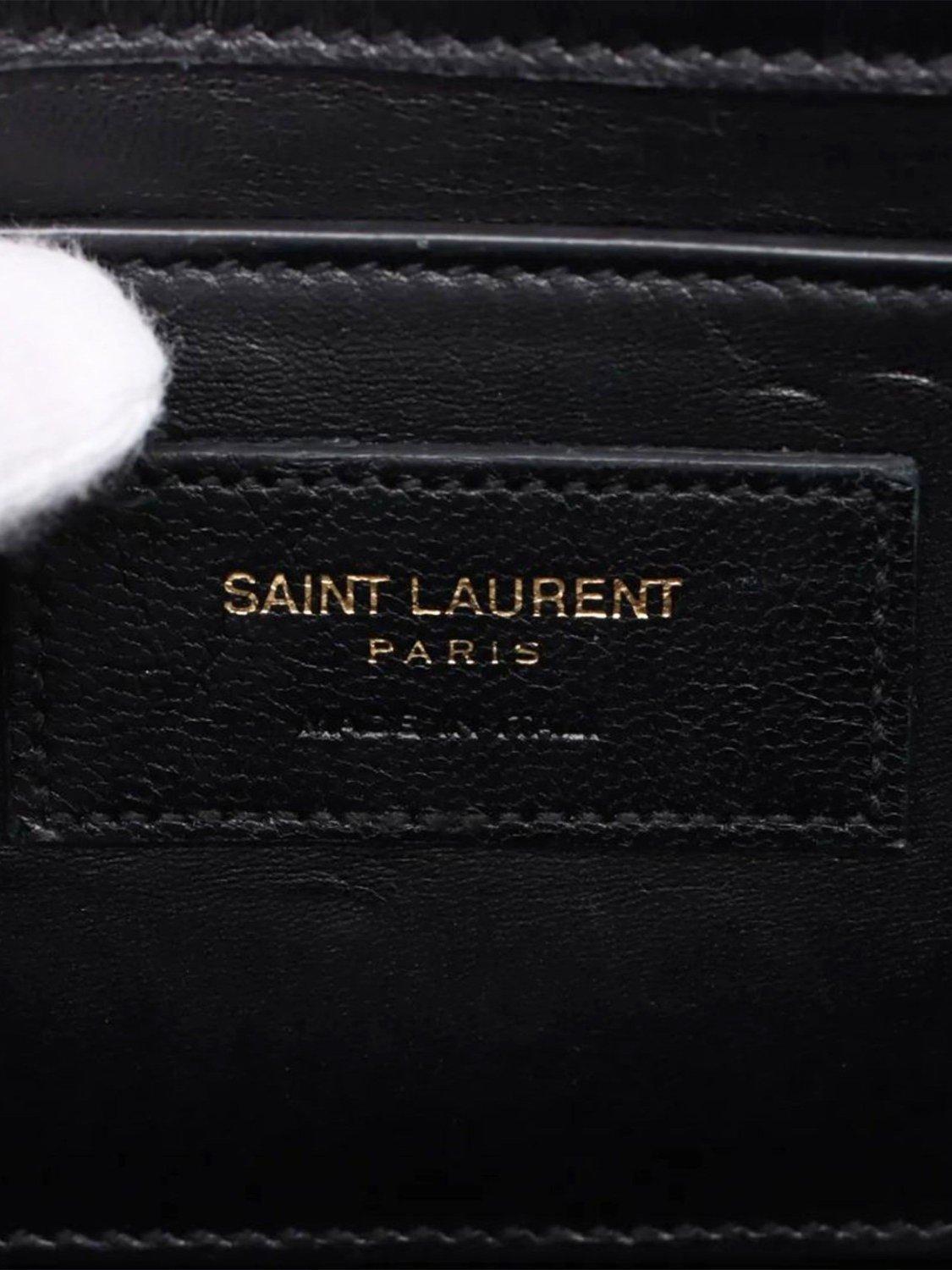 Pre-loved SAINT LAURENT Paris Kate Suede Chain Shoulder Bag, Black
