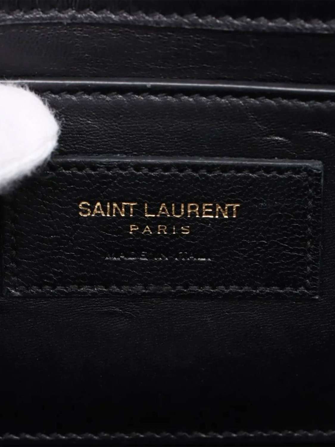 Pre-loved SAINT LAURENT Paris Kate Suede Chain Shoulder Bag, Black